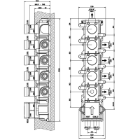 Gessi внутренняя часть встраиваемого термостатического смесителя с 5ю независимыми выходами - Gidratop.ru изображение