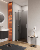 Душевая дверь в нишу CEZARES SLIDER-B-1-80/90-GRIGIO-Cr - Gidratop.ru изображение