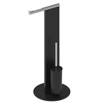 Набор аксессуаров на стойке для туалета Keuco 04986370101, черный/хром