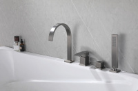 Смеситель ABBER Wasserfall AF8613NG на борт ванны, никель - Gidratop.ru изображение