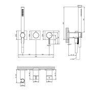 GESSI  INVERSO DIAMANTATO внешняя часть настенного смесителя для душа на 2 выхода,с ручным душем цвет: Warm Bronze Br PVD - Gidratop.ru изображение