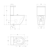 Чаша напольного унитаза CEZARES STYLUS CZR-152-CPR - Gidratop.ru изображение