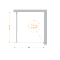 Душевая перегородка BelBagno KRAFT-L-1-90-C-Cr - Gidratop.ru изображение