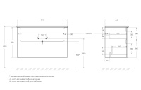 ETNA-H60 База под раковину подвесная с двумя выкатными ящиками, с доводчиками, Rovere Nature, 1000x455x600, ETNA-H60-1000-2C-SO-RN-P - Gidratop.ru изображение