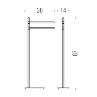 Colombo Square Стойка для полотенец, цвет: PVD нержавеющая сталь - Gidratop.ru изображение