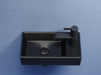 Умывальник подвесной прямоугольный (чаша слева, отверстие под смеситель справа) цвет черный матовый Element 407x217x100 - Gidratop.ru изображение