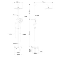 Душевая система с техническим душем WONZON & WOGHAND, Черный матовый (WW-A30874-MB) - Gidratop.ru изображение