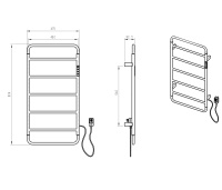 Полотенцесушитель электрический WONZON & WOGHAND WISMAR, Черный (WW-AL202-MB) - Gidratop.ru изображение