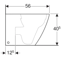 Приставной унитаз Geberit IT! 211910000, безободковый 35 x 56 x 40 - Gidratop.ru изображение