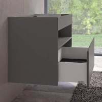 Тумба под раковину Keuco Stageline 32872290100, 100 см, с подсветкой, 1 ящик, цвет инокс матовый - Gidratop.ru изображение