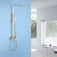 Душевая стойка ABBER Daheim AF8220G без излива, золото матовое - Gidratop.ru изображение