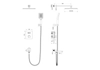 Душевая система с термостатом встраиваемая WONZON & WOGHAND, Брашированное золото (WW-88929003-BG) - Gidratop.ru изображение