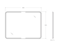 Зеркало со встроенной LED подстветкой 54353, реверсивное, 120x90 - Gidratop.ru изображение