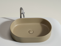 Умывальник чаша накладная овальная (цвет Капучино Матовый) Element 608x385x122мм - Gidratop.ru изображение
