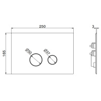 Newform X-STEEL 316 Клавиша смыва для унитаза, двойная, для систем инсталляций TECE, цвет: INOX - Gidratop.ru изображение