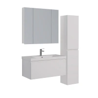 Зеркальный шкаф Lemark Universal 100 х 80 см, корпус белый глянец, LM100ZS-U - Gidratop.ru изображение