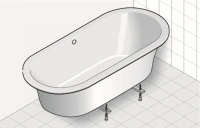 Ванна из искусственного камня Laufen Pro 2.4195.0.000.000.1, 180 х 80 см - Gidratop.ru изображение