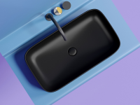 Умывальник чаша накладная прямоугольная (цвет Черный Матовый) Element 705x380x122мм - Gidratop.ru изображение