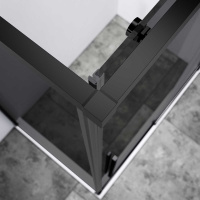 Душевой уголок Slim-N VSR-4SN9014CGB, 1400*900, черный, стекло тонированное - Gidratop.ru изображение