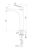 Смеситель для раковины высокий WONZON & WOGHAND BALANCE, Хром (WW-051124-CR/L) - Gidratop.ru изображение