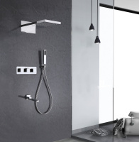Душевая система ABBER Daheim AF8253 скрытого монтажа с изливом, термостат, хром - Gidratop.ru изображение