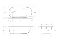 Акриловая ванна CEZARES ECO-140-70-40-W37 - Gidratop.ru изображение