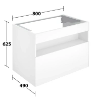 Тумба под раковину Keuco Stageline 32862300100, 80 см, с подсветкой, 1 ящик, цвет белый - Gidratop.ru изображение