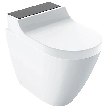 Электронный унитаз-биде Geberit AquaClean Tuma Comfort 146.310.SJ.1 приставной, белый, панель черное стекло