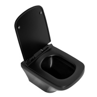 Унитаз подвесной безободковый BelBagno SELA, черный BB3201CHR-MB/BB3201SC-MB - Gidratop.ru изображение