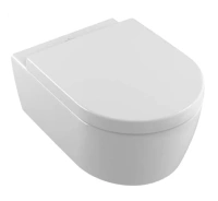 Подвесной безободковый унитаз Villeroy&Boch Avento 5656 HRR1 с крышкой-сиденьем Soft-Close, альпийский белый, с покрытием CeramicPlus - Gidratop.ru изображение
