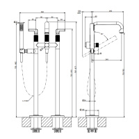 Gessi Inciso напольный смеситель для ванны с ручным душем (внешние части), цвет: Black XL - Gidratop.ru изображение