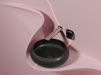 Умывальник чаша накладная круглая (цвет Черный Матовый) Element 360x360x120мм - Gidratop.ru изображение