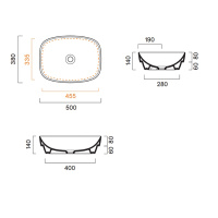 Catalano Alvea Раковина 50*38 настольная или полувстраиваемая, цвет белый глянцевый - Gidratop.ru изображение