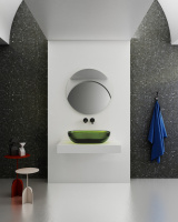 Раковина накладная прозрачная ABBER Kristall AT2805Emerald зеленая - Gidratop.ru изображение