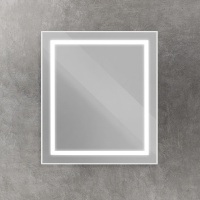 Зеркало в алюминиевой раме со встроенным светильником и сенсорным выключателем по периметру рамы, SPC-KRAFT-700-800-SENS-AL, 700x800x32 мм - Gidratop.ru изображение