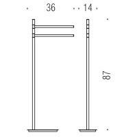 Colombo Square Стойка с аксессуарами 80.4см.,, напольная, цвет: черный матовый - Gidratop.ru изображение
