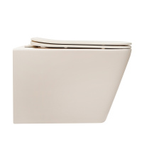 Унитаз ABBER Rechteck AC1201MBE подвесной светло-бежевый матовый, безободковый - Gidratop.ru изображение