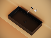 Раковина накладная прямоугольная 701x361x130, цвет черный матовый - Gidratop.ru изображение