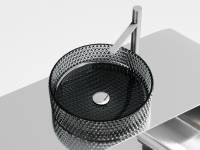 Умывальник чаша накладная круглая (цвет черный) Cristal 360x360x112мм - Gidratop.ru изображение