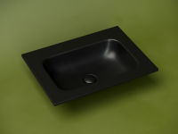 Раковина накладная мебельная Grace прямоугольная, без отверстия  под смеситель,  610x457x137мм, цвет черный матовый,  арт.  CN7011MBwx - Gidratop.ru изображение