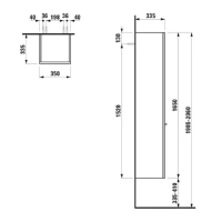 Шкаф-пенал Laufen Case 35 см, петли слева, цвет белый матовый, 4.0202.1.075.463.R - Gidratop.ru изображение