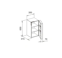 Шкаф Keuco Edition 300 30330 212102 подвесной 35 см, корпус белый глянцевый, фасад белый глянцевый, петли справа - Gidratop.ru изображение