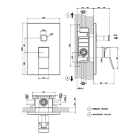 Gessi Rettangolo K встраиваемый однорычажный смеситель для душа (внешняя часть) с переключателем, цвет: хром - Gidratop.ru изображение