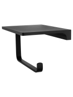 Держатель для туалетной бумаги с полкой WONZON & WOGHAND ECLIPSE, Черный (WW-9126-BL) - Gidratop.ru изображение