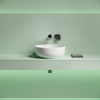 Раковина накладная Taycan, круглая, диаметр 375 мм, высота 140 мм, белая - Gidratop.ru изображение