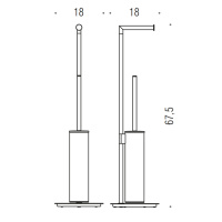 Colombo Mini Стойка напольная с держателем т/б, ерш H61,5cм D18cм, цвет: PVD золото матовое - Gidratop.ru изображение