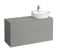 Тумба под раковину Laufen New Classic 117.5 х 45.5 х 60 см, 4.0608.8.085.627.1, подвесная, серый, вырез справа - Gidratop.ru изображение