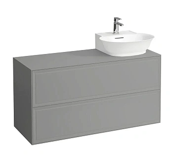 Тумба под раковину Laufen New Classic 117.5 х 45.5 х 60 см, 4.0608.8.085.627.1, подвесная, серый, вырез справа