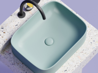 Умывальник чаша накладная прямоугольная (цвет Зеленый Матовый) Element 505x380x150мм - Gidratop.ru изображение
