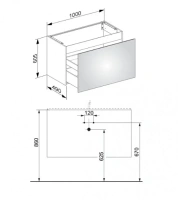 Тумба под раковину Keuco Plan 32972 180000 100 х 60,5 x 49 см, цвет кашемир - Gidratop.ru изображение